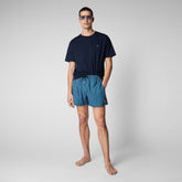Man's swimwear Ademir in whale fin on grey - Men's Beachwear | Save The Duck