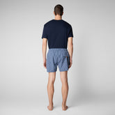 Man's swimwear Ademir in Fishbones on navy blue - Men's Beachwear | Save The Duck