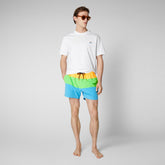Man's swimwear Toty in fluo orange, fluo green and fluo blue | Save The Duck