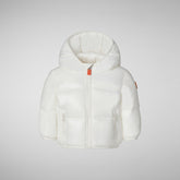 Babies' animal free hooded puffer jacket Jody in off white - Baby Animal-Free Puffer Jacktes | Save The Duck