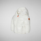 Babies' animal free hooded puffer jacket Jody in off white - Private Sale | Save The Duck