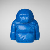 Babies' animal free hooded puffer jacket Jody in blue berry - Neonati | Save The Duck