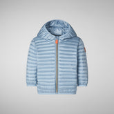 Unisex animal free puffer Lucy in dusty blue - Baby | Save The Duck