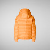 Boys' animal free hooded puffer jacket Gillo in fluo orange - Products | Save The Duck