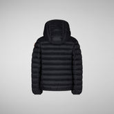 Boys' animal free hooded puffer jacket Dony in black - Sale | Save The Duck