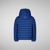 Boys' animal free hooded puffer jacket Dony in eclipse blue | Save The Duck