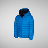 Boys' animal free hooded puffer jacket Dony in blue berry - Private Sale | Save The Duck