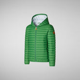 Boys' animal-free puffer jacket Huey in rainforest green | Save The Duck