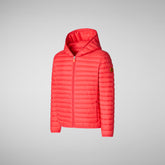 Boys' animal-free puffer jacket Huey in jack red - Animal-Free Puffer Jackets Boy | Save The Duck