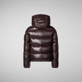 Boys' animal free hooded puffer jacket Artie in brown black - Sale | Save The Duck