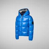 Boys' animal free hooded puffer jacket Artie in blue berry - Animal-Free Puffer Jackets Boy | Save The Duck