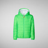 Girls' animal free puffer Katie in fluo green | Save The Duck