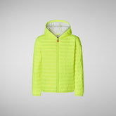 Girls' animal free animal free puffer Katie in fluo yellow - Doudounes Animal-Free Fille | Save The Duck