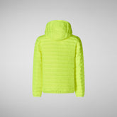 Girls' animal free puffer Katie in fluo yellow | Save The Duck