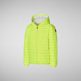 Girls' animal free animal free puffer Katie in fluo yellow - Doudounes Animal-Free Fille | Save The Duck