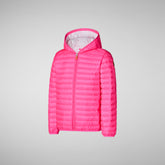 Girls' animal free puffer Katie in fluo pink | Save The Duck
