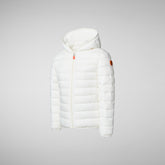 Girls' animal free hooded puffer jacket Lily in off white - Private sale | Save The Duck
