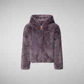 Girls' syntetich fur Chloe in ash violet - Girls Jackets | Save The Duck