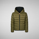 Boys' reversible hooded jacket Oliver in green black - Sale | Save The Duck