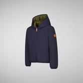 Boys' reversible hooded jacket Oliver in navy blue - Giacche Bambino | Save The Duck