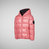 Girls' animal free hooded puffer jacket Kate in bloom pink | Save The Duck