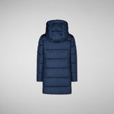 Girls' animal free hooded puffer jacket Ginny in navy blue - Sale | Save The Duck