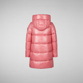 Girls' animal free hooded puffer jacket Millie in bloom pink - GIFT GUIDE | Save The Duck