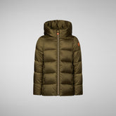 Girls' animal free puffer jacket Gracie in sherwood green | Save The Duck