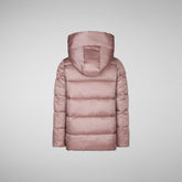 Girls' animal free puffer jacket Gracie in misty rose - W+Kids Made to match | Save The Duck