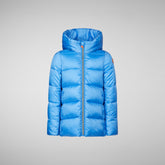 Girls' animal free puffer jacket Gracie in cerulean blue - W+Kids Made to match | Save The Duck