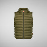 Unisex kids' quilted gilet Andy in dusty olive - Boys | Save The Duck