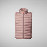 Unisex kids' quilted gilet Andy in withered rose - Bambina | Save The Duck