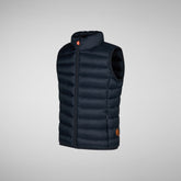 Unisex kids' quilted gilet Andy in blue black | Save The Duck