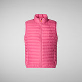 Unisex kids' vest Dolin in gem pink pour enfant - Gilet Fille | Save The Duck