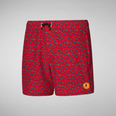Boys' swimwear Getu in bananas and raspberry on red - Products | Save The Duck