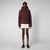Woman's parka Shanon in burgundy black - All weather explorer | Save The Duck