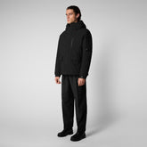 Man's hooded parka Hiram in black | Save The Duck
