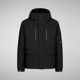 Man's hooded parka Hiram in black | Save The Duck