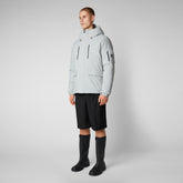 Man's hooded parka Hiram in frost grey - Man | Save The Duck