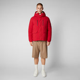Parka con cappuccio uomo Hiram flame red - Extremely Warm Man | Save The Duck