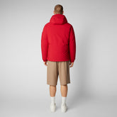 Man's hooded parka Hiram in flame red - Extremely Warm Man | Save The Duck