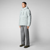 Man's hooded parka Alter in frost grey - Arctic Man | Save The Duck