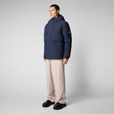Man's hooded parka Alter in navy blue - All weather explorer | Save The Duck