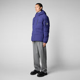 Man's hooded parka Alter in eclipse blue - Arctic Man | Save The Duck