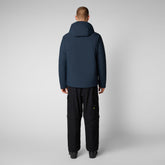 Man's hooded parka Mazus in blue black - Sale | Save The Duck