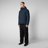 Man's hooded parka Ulmus in blue black - All weather explorer | Save The Duck