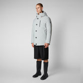 Man's hooded parka Ronan in frost grey - Uomo | Save The Duck