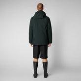 Man's hooded parka Ronan in green black - Sale | Save The Duck