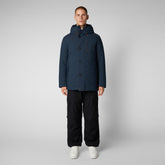 Man's hooded parka Ronan in blue black - Sale | Save The Duck
