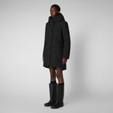 Woman's long hooded parka Sian in black | Save The Duck